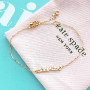 NWT Kate Spade Say Yes Sidekick Gold Bracelet + dust bag